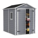 Manor 6 x 8 FT Vertical Storage Shed Made Of Extremely Durable Resin with Ventilation