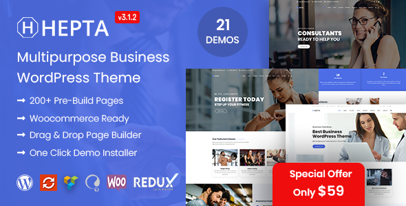 Hepta Wordpress Theme - Nulled + Extended License