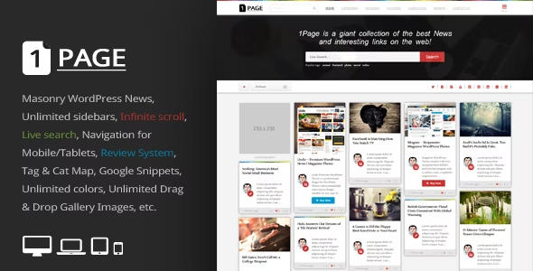 1Page – Masonry WordPress Theme News Interesting Links 4.5
 Nulled + Extended License Free Download