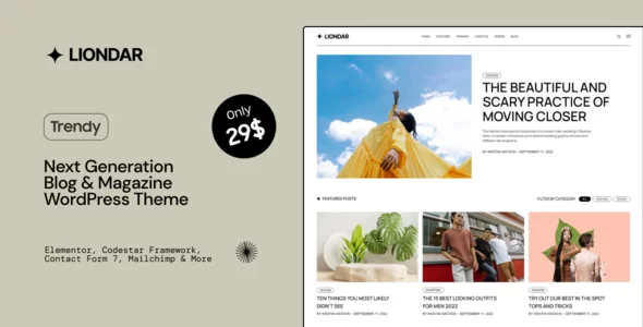 Liondar Wordpress Theme - Nulled + Extended License