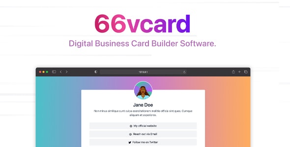 66vcard – Digital Business Card Builder [Regular License] Nulled + Extended License Free Download