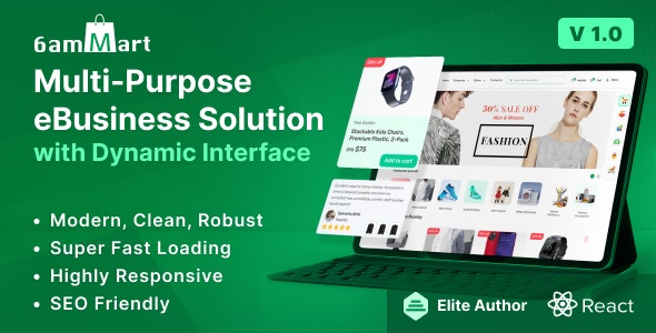 6amMart – React User Website 2.3 Nulled + Extended License Free Download