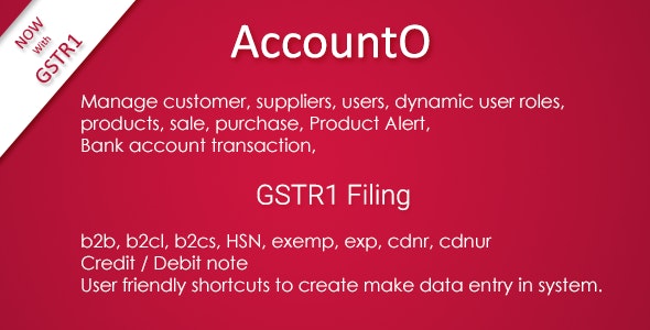 AccountO – Accounting & Inventory Management System ( GST Compliance )  3.2 Nulled + Extended License Free Download