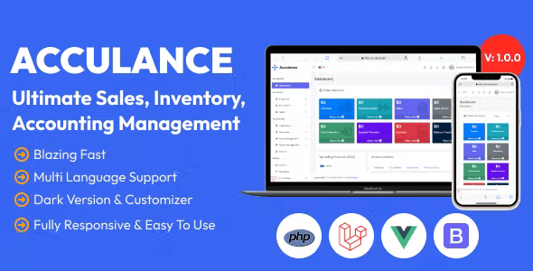 Acculance – Ultimate Sales, Inventory, Accounting Management System 2.1 Nulled + Extended License Free Download