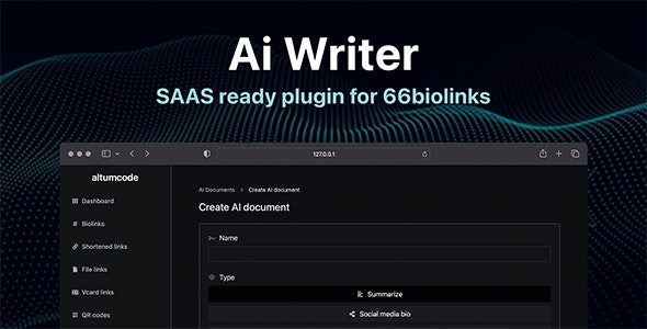 AI – Writing Assistant, Image Generator, Speech to Text – 66biolinks plugin Nulled + Extended License Free Download