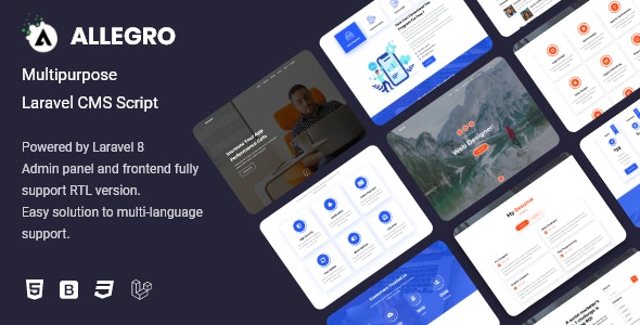 Allegro – Multipurpose Laravel CMS Script Nulled + Extended License Free Download