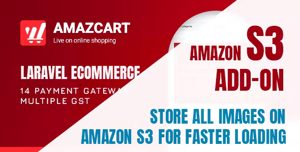 Amazon S3 add-on | AmazCart Laravel Ecommerce System CMS 1.2 Nulled + Extended License Free Download