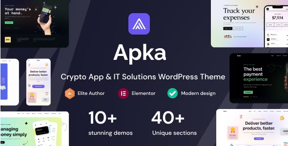 Apka – App Landing Page WordPress Theme 1.06 Nulled + Extended License Free Download