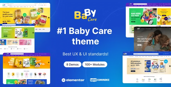 BabyCare WooCommerce WordPress Theme 1.0.5 – Kids Store Theme
 Nulled + Extended License Free Download