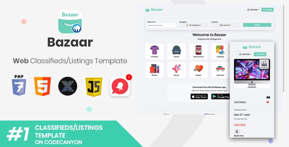 Bazaar | Web PHP Social Listings/Classifieds Shopping Template [XServer] Nulled + Extended License Free Download
