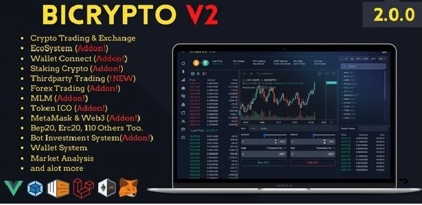 Bicrypto – Crypto Trading Platform, Exchanges, KYC, Charting Library, Wallets, Binary Trading, News 2.2.6 + 10 Add-ons Nulled + Extended License Free Download