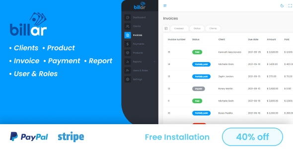 Billar – Invoice Management System 2.4 Nulled + Extended License Free Download