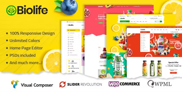 Biolife – Organic Food WordPress Theme 3.0.3
 Nulled + Extended License Free Download