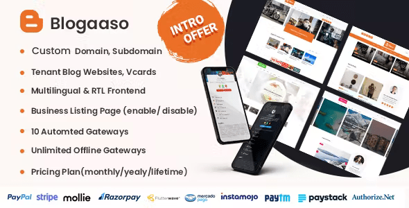 Blogaaso – Blog Website SAAS (Multitenancy) Nulled + Extended License Free Download
