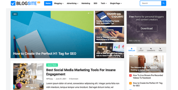 BlogSite Pro 1.0.9 – WordPress Theme
 Nulled + Extended License Free Download
