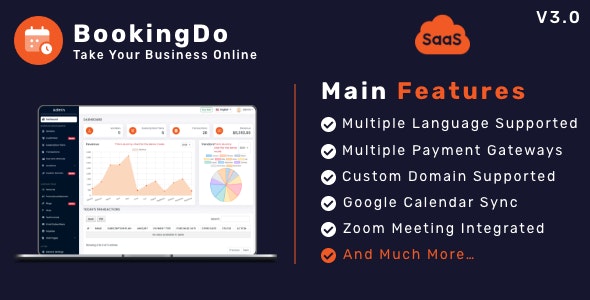 BookingDo SaaS – Multi Business Appointment Scheduling  Service Booking Website Builder Nulled + Extended License Free Download