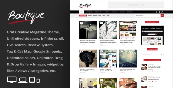 Boutique Grid – Creative Magazine WordPress Theme 3.5
 Nulled + Extended License Free Download
