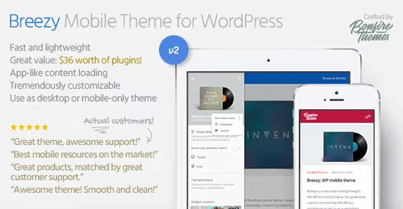 Breezy WordPress Theme 2.0.2 – Mobile Theme
 Nulled + Extended License Free Download