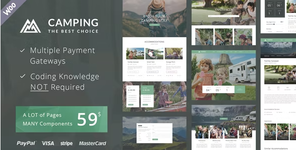 Camping Village – Campground Caravan Hiking Tent Accommodation WordPress Theme 3.2
 Nulled + Extended License Free Download