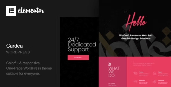 Cardea WordPress Theme 2 – Elementor One Page
 Nulled + Extended License Free Download