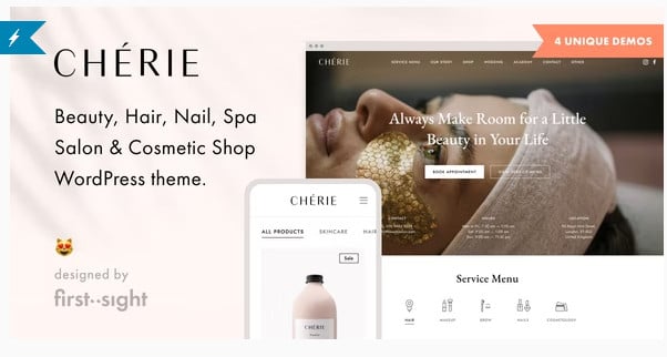 Chérie — Beauty Salon and Spa WordPress Theme 4.6 Nulled + Extended License Free Download