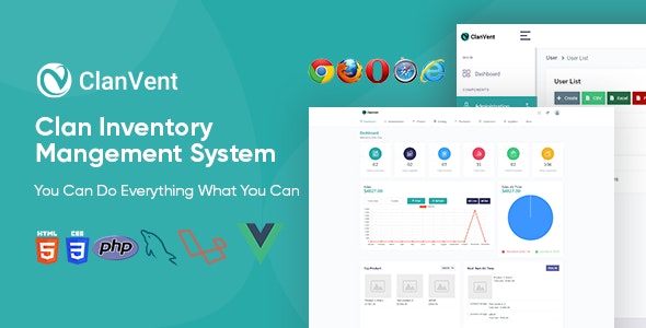ClanVent – Inventory Management System with barcode | POS | Accounts Management System Nulled + Extended License Free Download