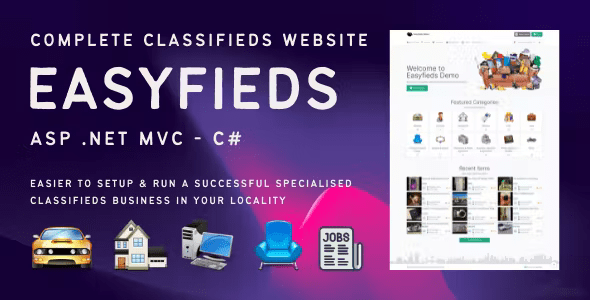 Classifieds Website Project in ASP .Net MVC C# – Easyfieds Nulled + Extended License Free Download