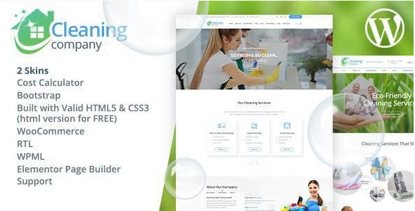 Cleaning Services WordPress Theme + RTL 3.6
 Nulled + Extended License Free Download