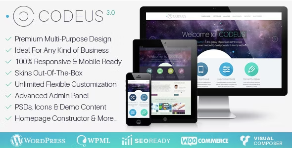 Codeus – Multi-Purpose Responsive WordPress Theme 3.4.1
 Nulled + Extended License Free Download
