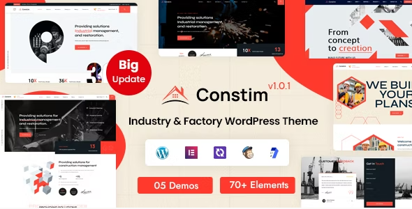 Constim – Industry & Factory WordPress Theme 1.0.1
 Nulled + Extended License Free Download