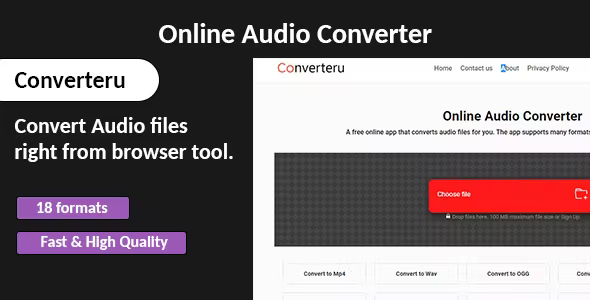 Converteru – Online Audio Converter Nulled + Extended License Free Download