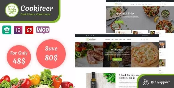 Cookiteer – Food & Recipe WordPress Theme 1.4.8
 Nulled + Extended License Free Download