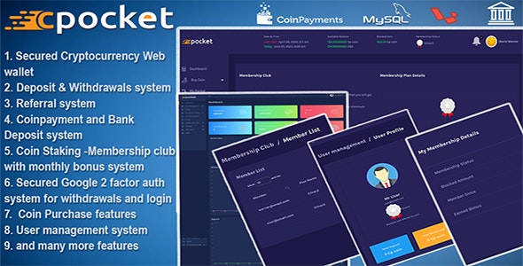 Cpocket – Best Cryptocurrency Web Wallet – Crypto Wallet 2.5 Nulled + Extended License Free Download
