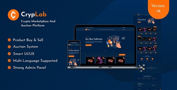 CrypLab – Crypto Marketplace And Auction Platform Nulled + Extended License Free Download