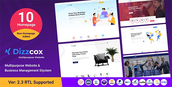 Dizzcox – Multipurpose Website  Business Management System CMS Nulled + Extended License Free Download