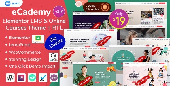 eCademy – Elementor LMS & Online Courses WordPress Theme 6.6
 Nulled + Extended License Free Download