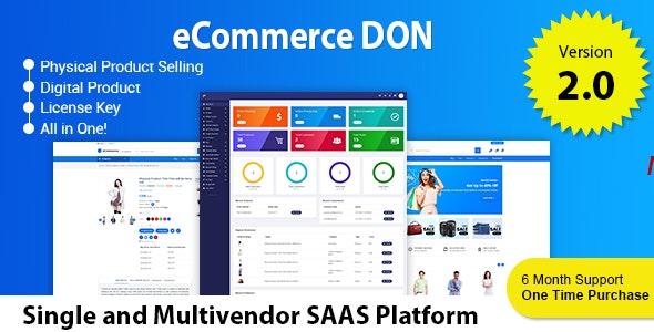 eCommerce DON – Multitenancy Multi vendor and Single vendor Online Store Platform Nulled + Extended License Free Download