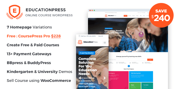 EducationPress 2.5 – Complete Education WordPress Theme
 Nulled + Extended License Free Download