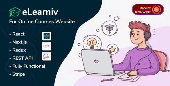 eLearniv – Learning Management System with React  Next.js 1.4 Nulled + Extended License Free Download