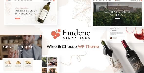 Emdene – Wine & Cheese WordPress Theme 1.0.6
 Nulled + Extended License Free Download