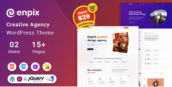Enpix – Digital Agency Creative Portfolio Theme 1.0.1
 Nulled + Extended License Free Download