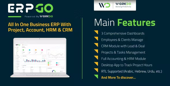 ERPGo – All In One Business ERP With Project, Account, HRM  CRM Nulled + Extended License Free Download