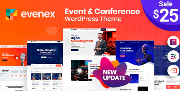 Evenex WordPress Theme 1.9.0 – Event Conference Theme
 Nulled + Extended License Free Download