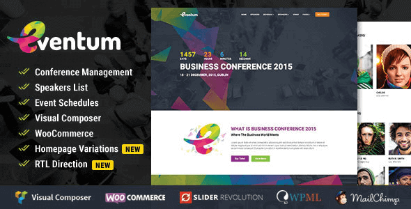 Eventum 2.9 – Conference & Event WordPress Theme
 Nulled + Extended License Free Download