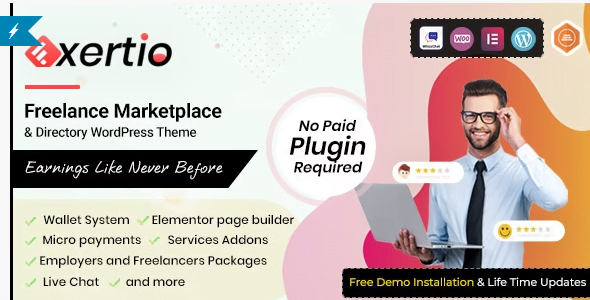 Exertio WordPress Theme 1.2.8 – Freelance Marketplace Theme
 Nulled + Extended License Free Download