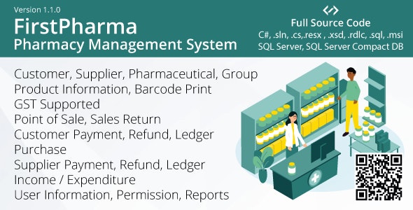 FirstPharma – Pharmacy Management System (POS, GST, C#, MSSQL) Nulled + Extended License Free Download