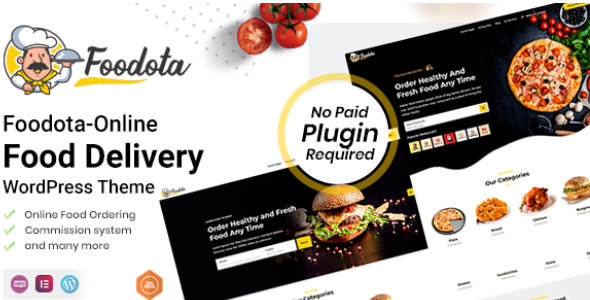 Foodota WordPress Theme -1.0.8 Online Food Delivery Theme
 Nulled + Extended License Free Download