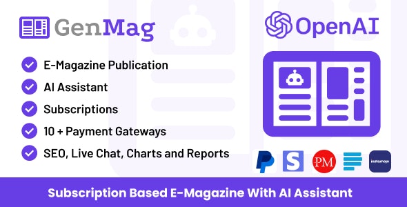 GenMag – E-Magazine with AI Assistant Nulled + Extended License Free Download