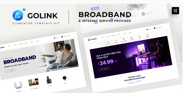 Golink – Broadband & Internet Service Provider WordPress Theme Template Kit 1.0.0
 Nulled + Extended License Free Download