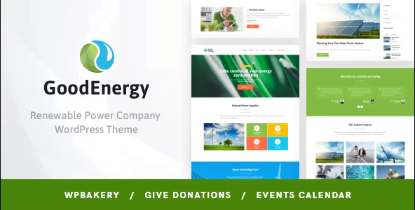 Good Energy WordPress Theme 1.7.4 – Ecology & Renewable Power Company
 Nulled + Extended License Free Download
